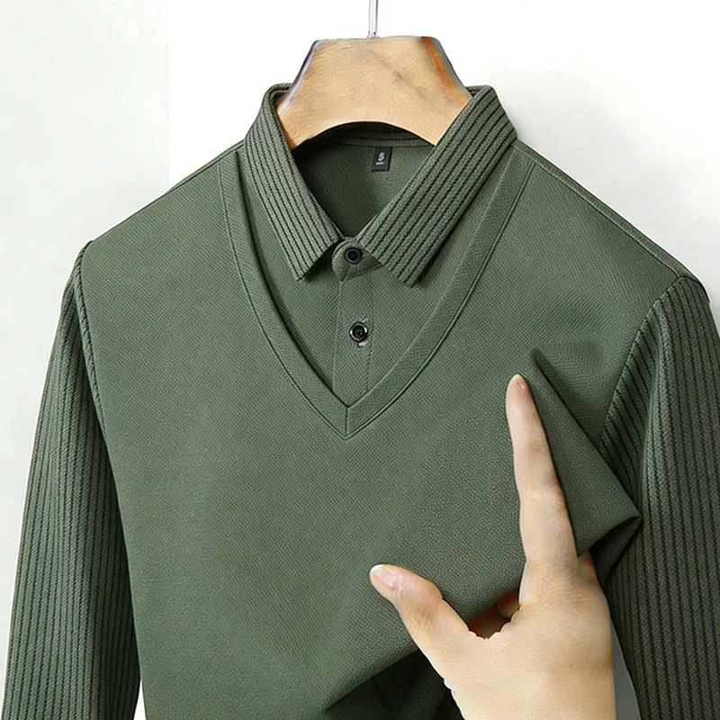 Men's Fake Two Piece Shirt Col - Golf Tees review and price