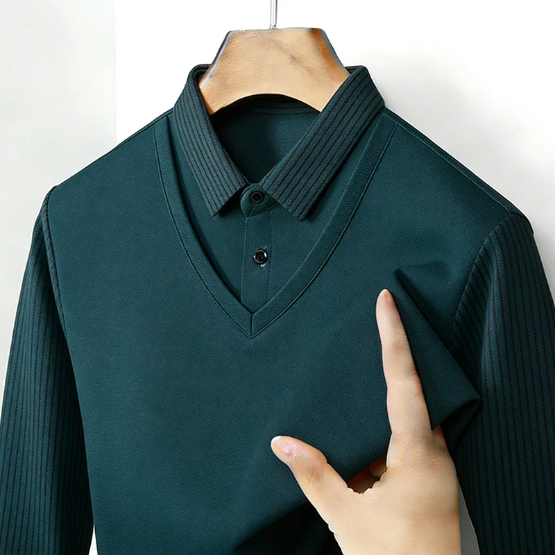 Men's Fake Two Piece Shirt Col - Golf Tees review and price