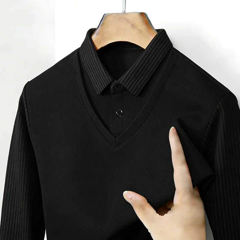Men's Fake Two Piece Shirt Col - Golf Tees review and price